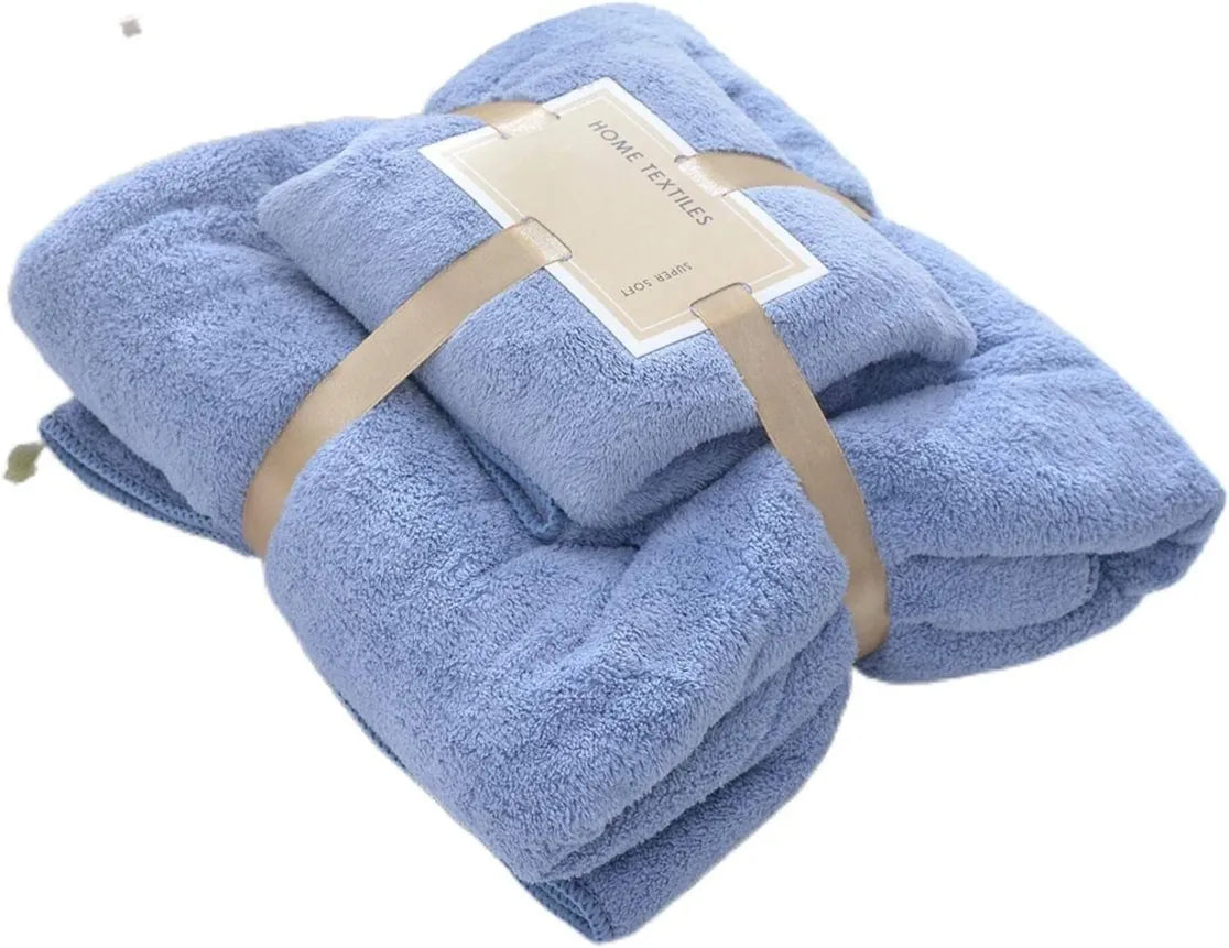 Bath Towel Set for Kids and Adults in navy blue color