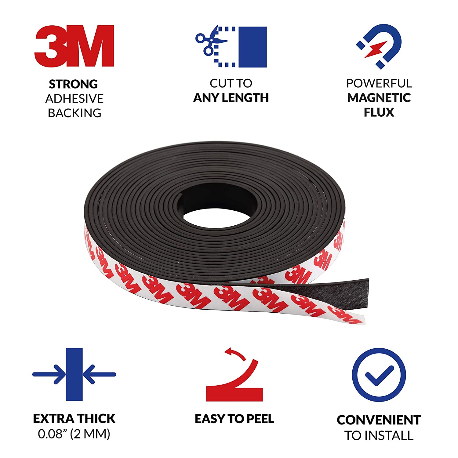 Flexible Magnetic Strip with 3M Premium Self Adhesive