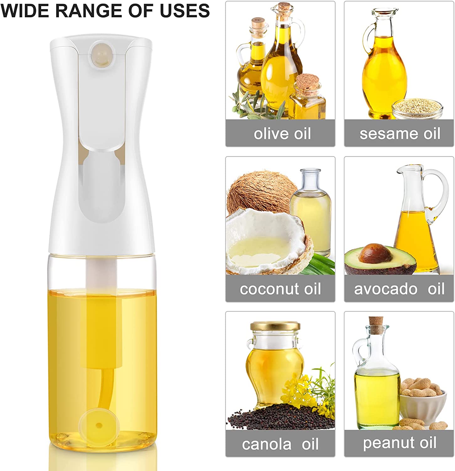 The 200ml Kitchen Cooking Salad BBQ Oil Sprayer with different usage