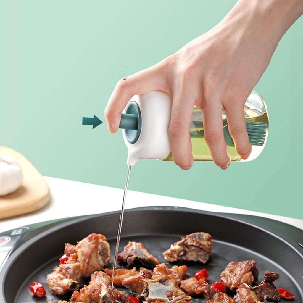 Oil Dispenser Bottle With Silicone Oil Brush, 230Ml