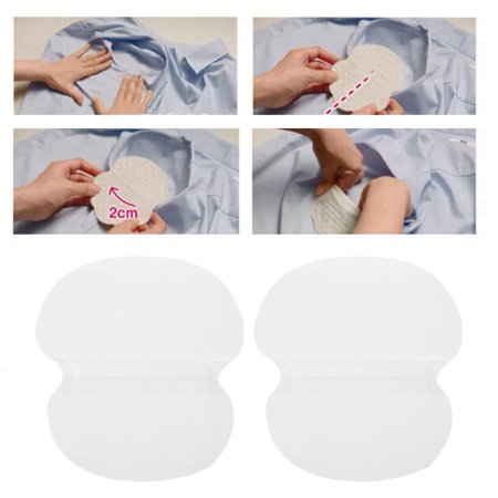 Visual instruction on how to use Disposable Cotton Unisex Underarm Sweat Pads