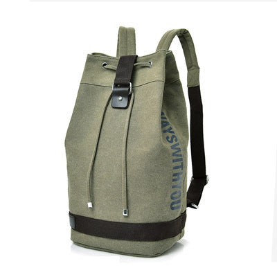 Large Canvas Travel Backpack Bag, Large Capacity Unisex Cylinder Travel Sports Duffel Bag