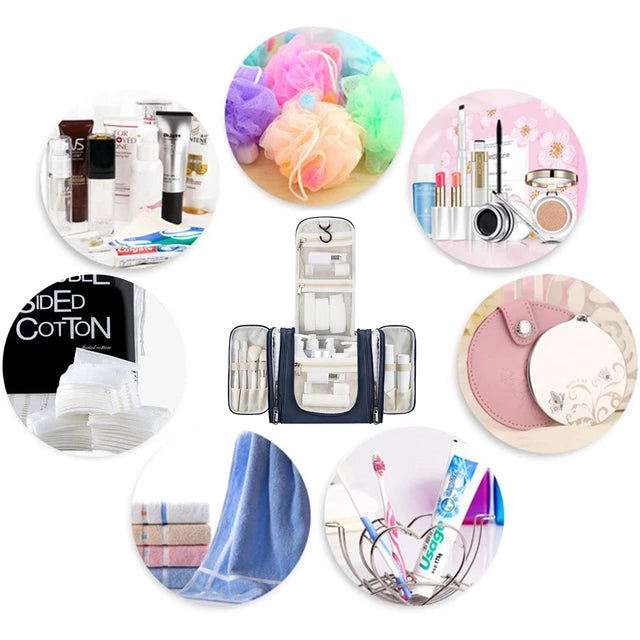 Travel Toiletry Wash Cosmetic Bag Makeup Storage Case with multiple applications