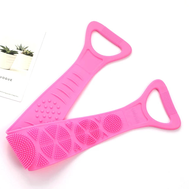Silicone Bath Rubbing Strap - Pink