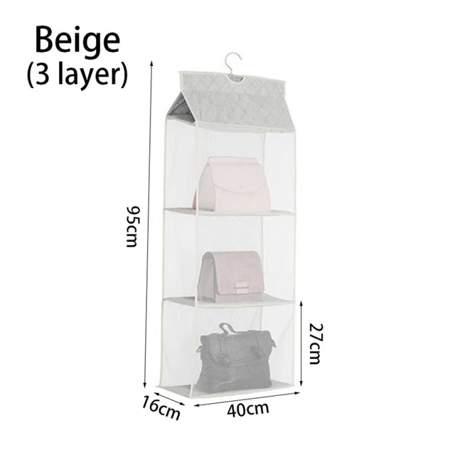 Multi Layer Hanging Handbag Wardrobe Organizer