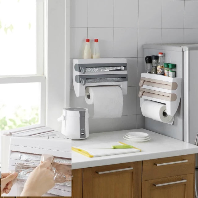 Tow Cling And Aluminium Foil Film Dispenser On A Wall