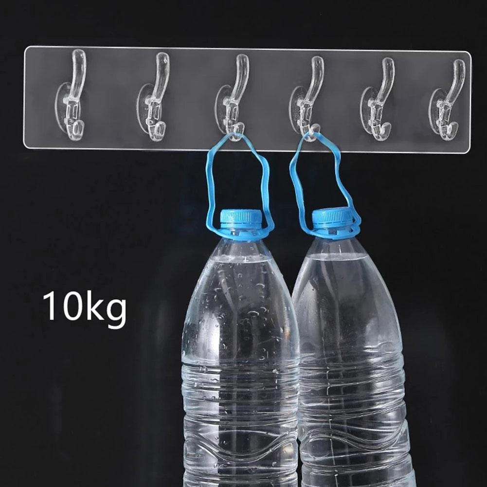6 Hooks Wall Mount Transparent Hanger