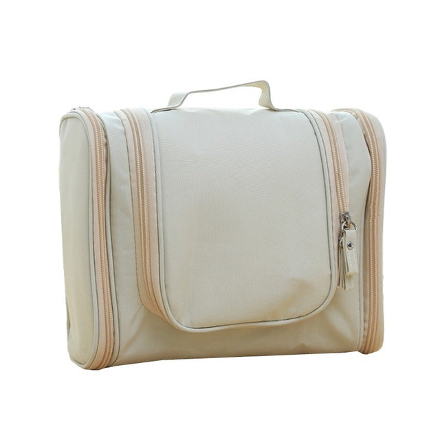 Travel Toiletry Wash Cosmetic Bag Makeup Storage Case In Off white color