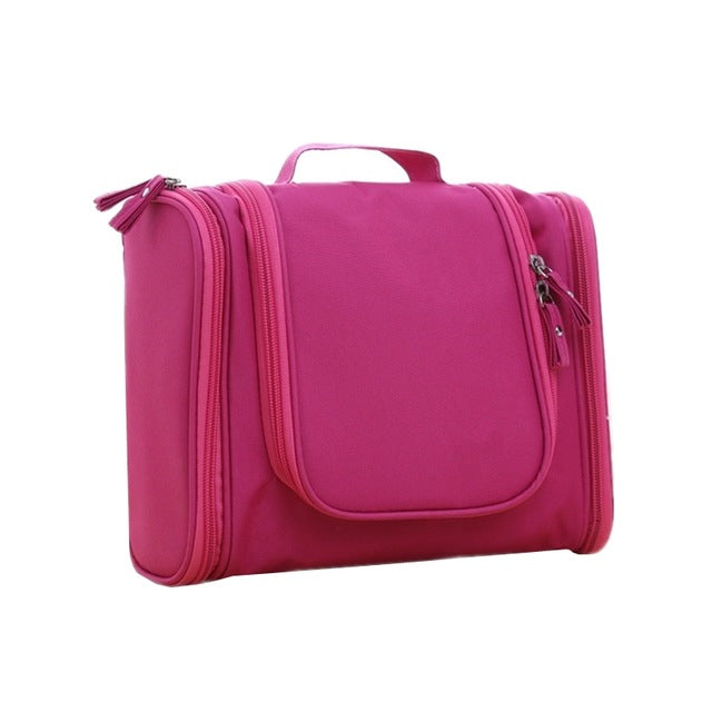 Travel Toiletry Wash Cosmetic Bag Makeup Storage Case in Rose Color