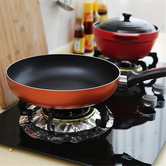A gas stove with Gas Stove Aluminium Foil Paper