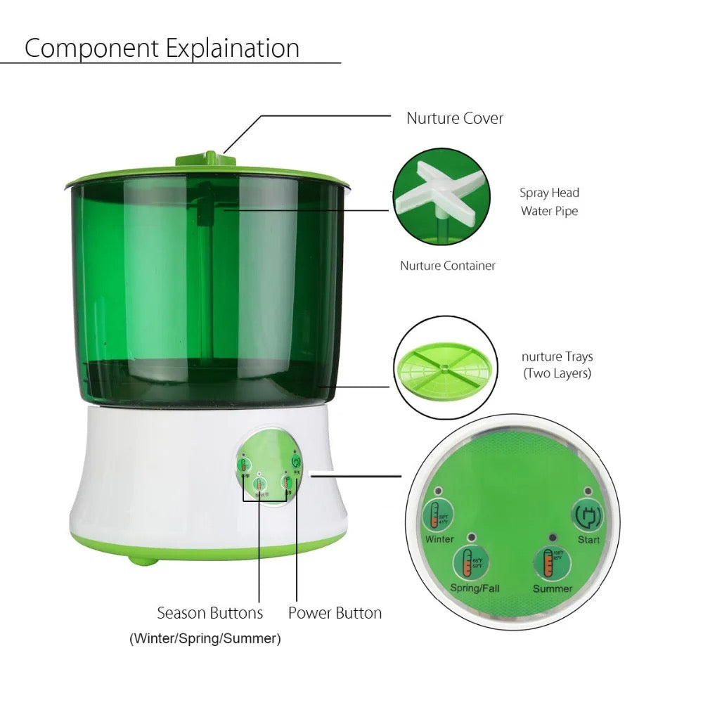 Household Automatic 2 Layer Bean Seeds Sprouts Machine