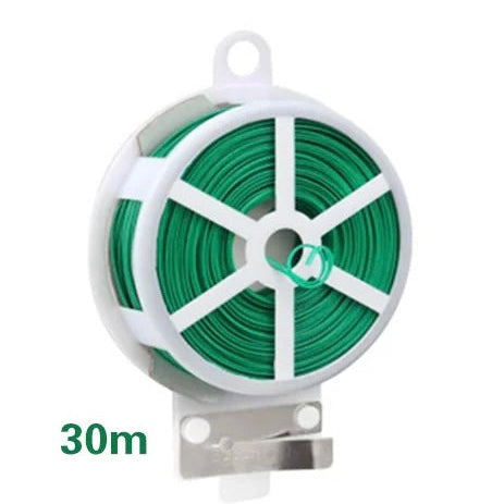 30 Meters Gardening Plant Green Twist Tie Wire with Cutter Plant Ties