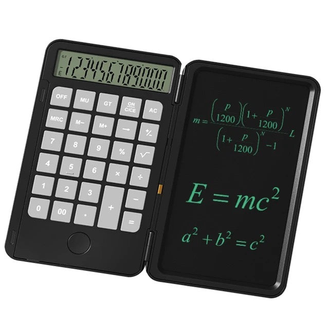 6 inches Handwriting Notepad Calculator, 12 Digits LCD Display with Stylus Pen, Erase Button, Lock Function, Gift for Kids