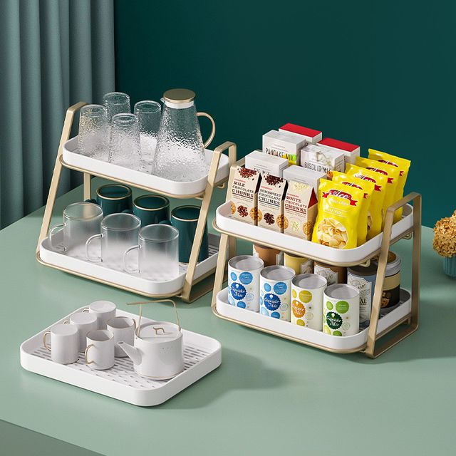 Keep your tea essentials in one place with this 2 Tier Multifunctional Kitchen Storage Rack
