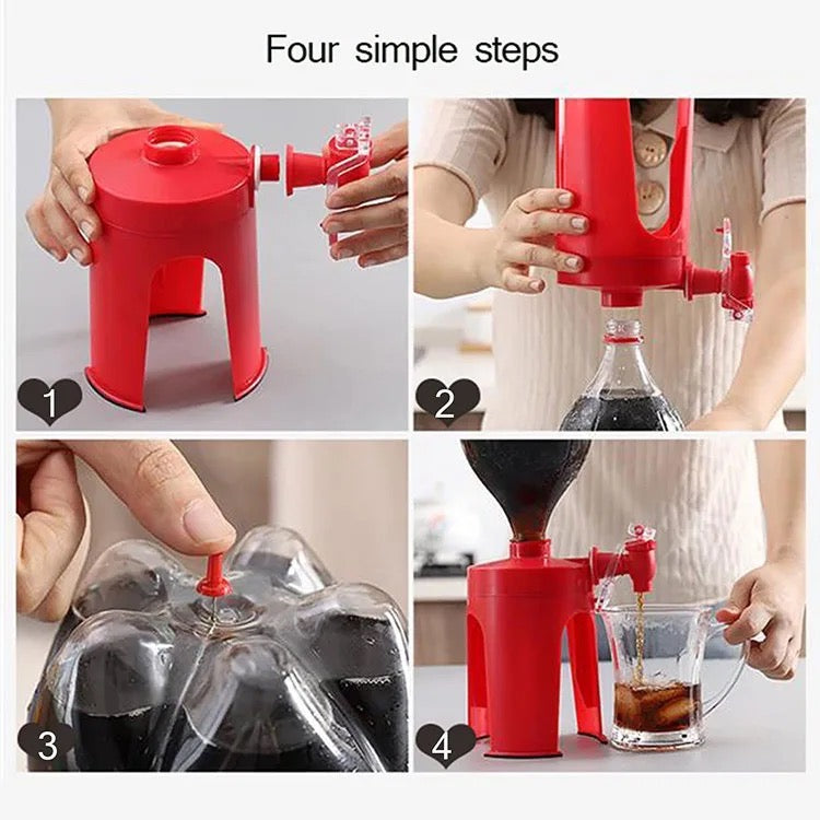 Steps Of Using Inverted Easy Soda & Cool Drinks Dispenser