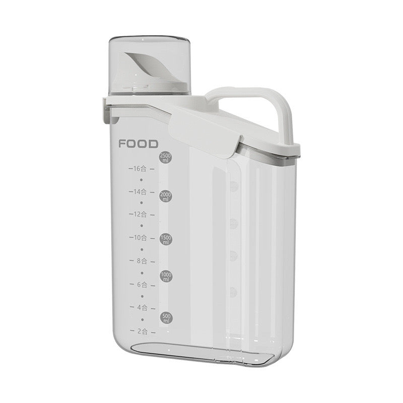2.8L Airtight Rice Grain Storage Container Food Dispenser in white color