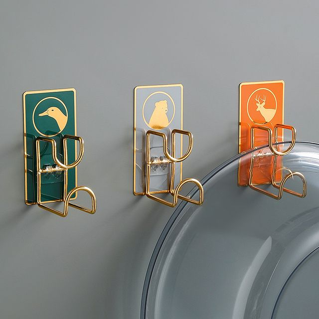 A wall mounted hook displaying
