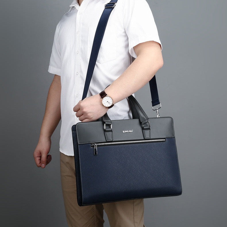 New Men's Premium Leather Laptop Shoulder Briefcase Business Office Bag