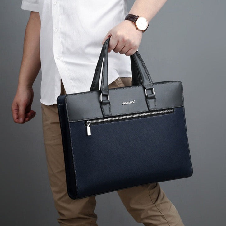 New Men's Premium Leather Laptop Shoulder Briefcase Business Office Bag