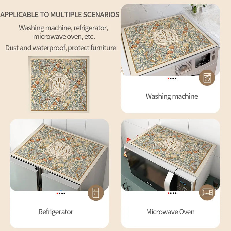 Collage image displaying electronic home appliances suitable for the use of Dust Proof Top Cover Mat
