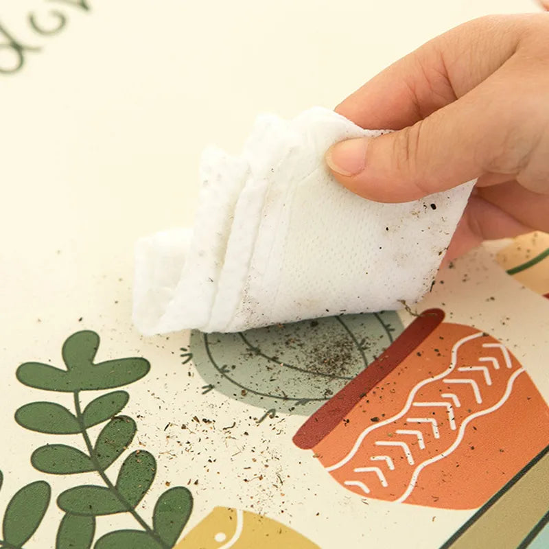 A person wiping out dust from a Washing Machine Top Cover Mat
