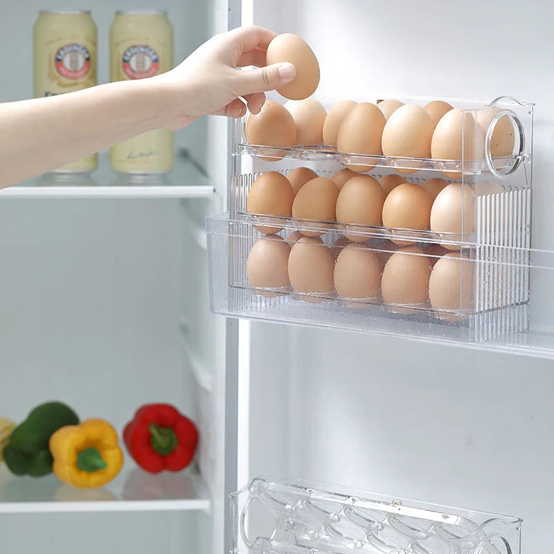 30 Eggs Space Saving Flip-type Egg Rack for Refrigerator