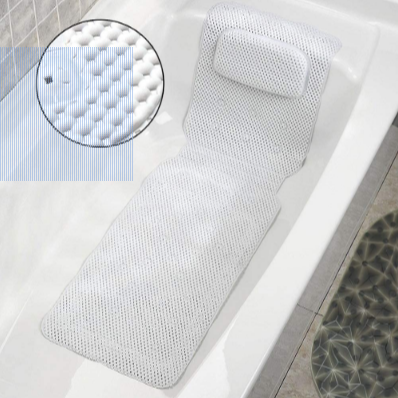 Bathtub Mat, Full Body Spa Bath Mattress Cushion Soft Breathable Quilted Bathtub Mat with Pillow