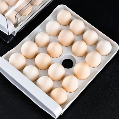 Eggs arranged in the Double Layer Egg Storage Drawer