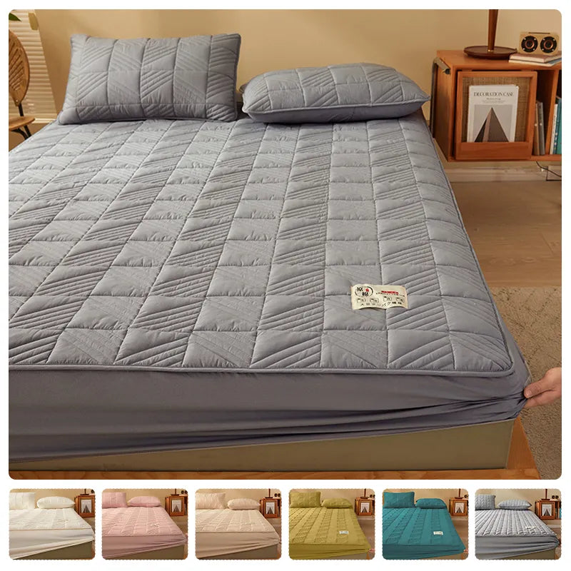 100% Cotton Fitted Size Soft Flat Mattress Bed Sheet with 2 Pillow Case