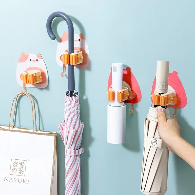 A wall-mounted toilet brush and holder, featuring a convenient Wall Mount Mop Holder for easy storage and accessibility