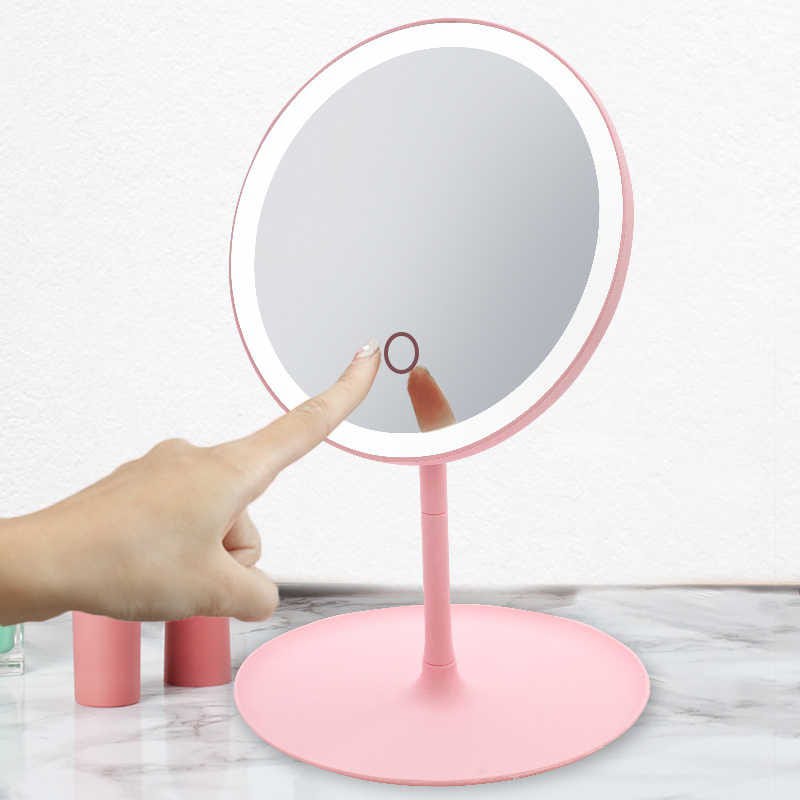 Ring Light Vanity Mirror with LED Light, Touch Control, USB Charging
