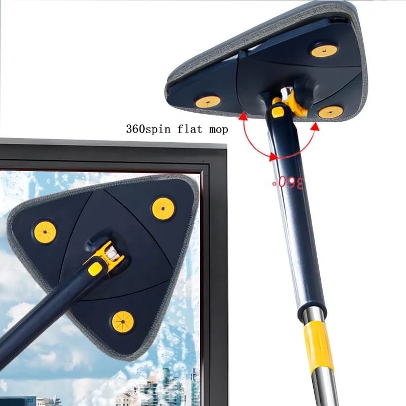 360° Rotatable Triangular Self-squeeze Telescopic Cleaning Mop