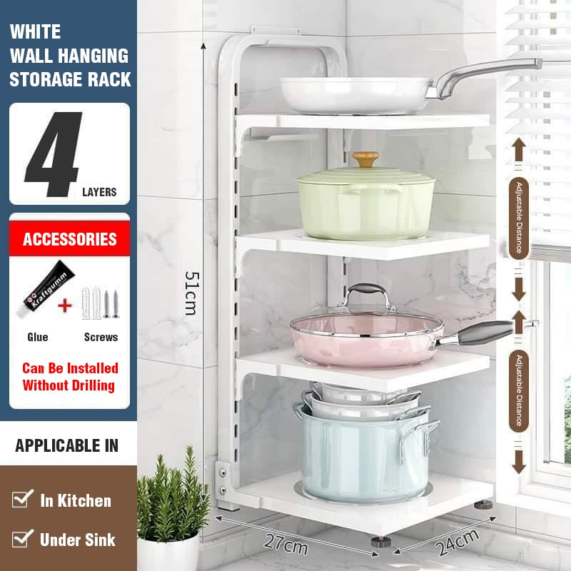 Multi-Layer Adjustable Wall Mountable Cabinet Under Sink Storage Rack