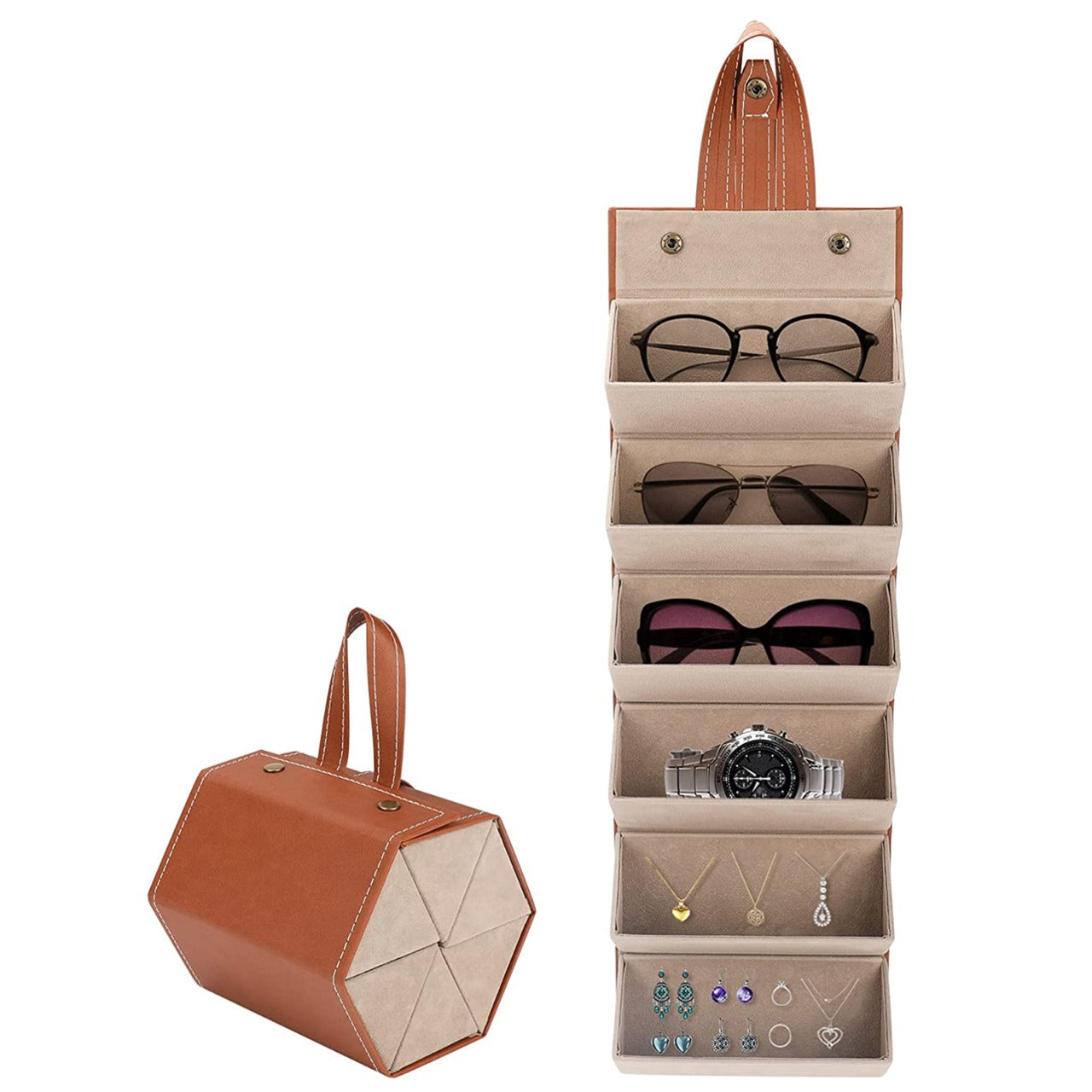 Sunglasses Travel Organizer, 6 Slots Multiple Glasses Case