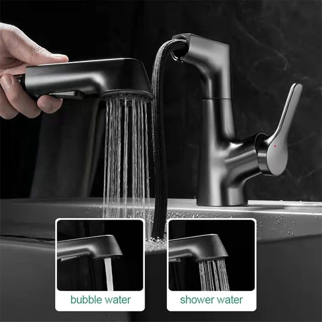 Wash Basin Faucet Modern Bathroom Pull Out Mixer Tap Set
