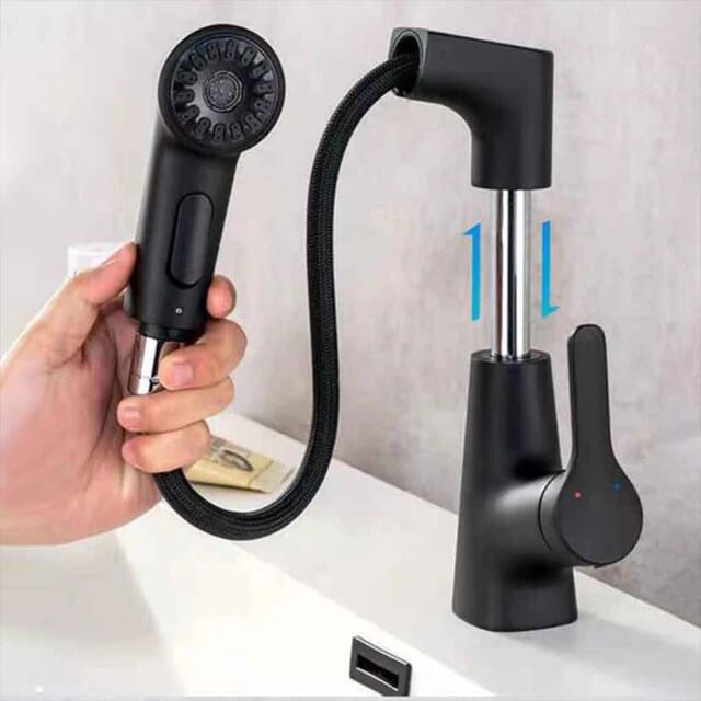 Wash Basin Faucet Modern Bathroom Pull Out Mixer Tap Set