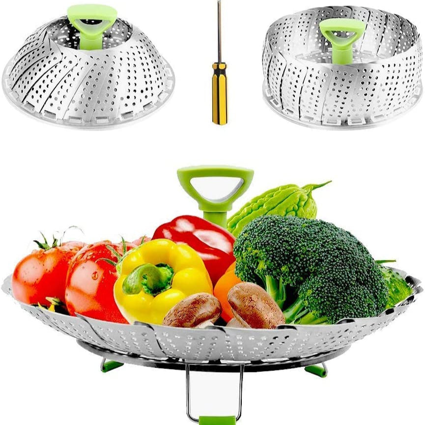 Stainless Steel Foldable Vegetable Steamer Basket for Cooking