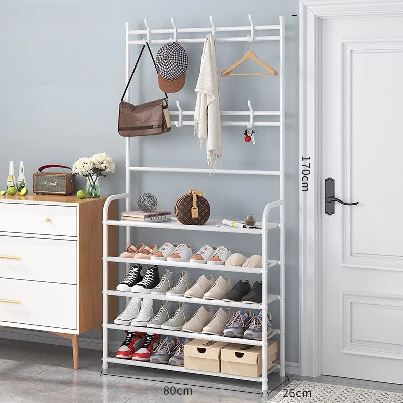 3in1 Multifunctional Hall Tree Shoe Rack with Storage Organizer