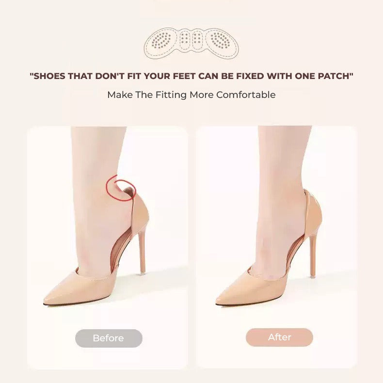 Comparing using 1 Pair Heel Pads Anti-Slip Cushioning High Heel with not using
