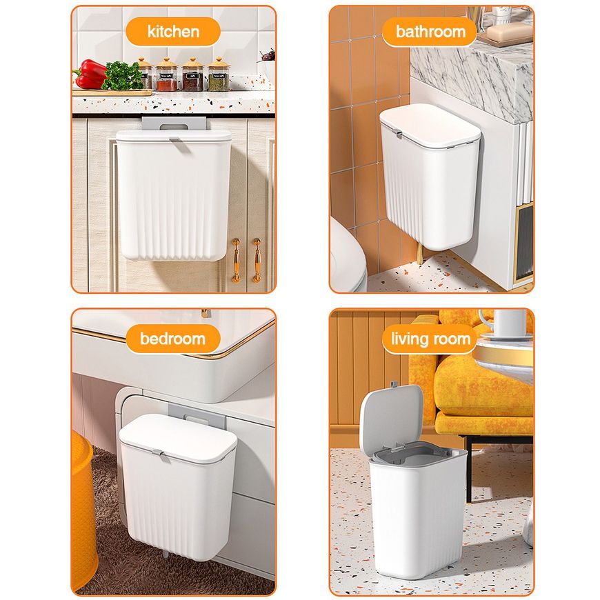 The 9L Trash Can Wall Mounted Hanging Bin for the Kitchen Cabinet Door is placed in a different space