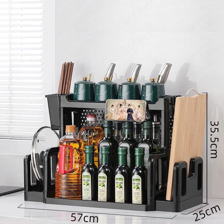 Double Layer Spices Organizer Storage Rack for Kitchen with its size