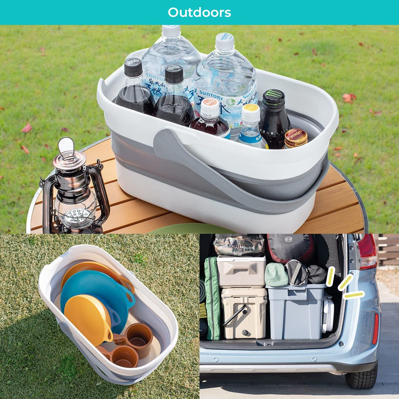 Folding Bucket with some items