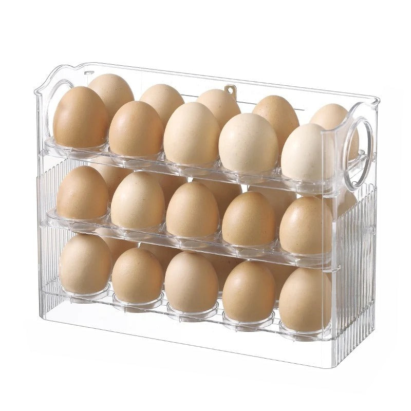 30 Eggs Space Saving Flip-type Egg Rack for Refrigerator