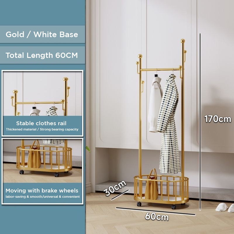 Classic Minimalist Modern Metal Clothing Stand Wardrobe Garment Storage Rack with Wheel with its size