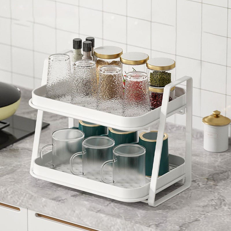 Keep your tea essentials in one place with this 2 Tier Multifunctional Kitchen Storage Rack