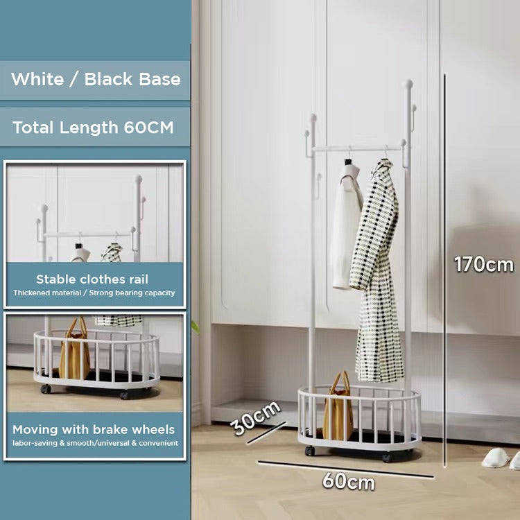 Classic Minimalist Modern Metal Clothing Stand Wardrobe Garment Storage Rack with Wheel with its size