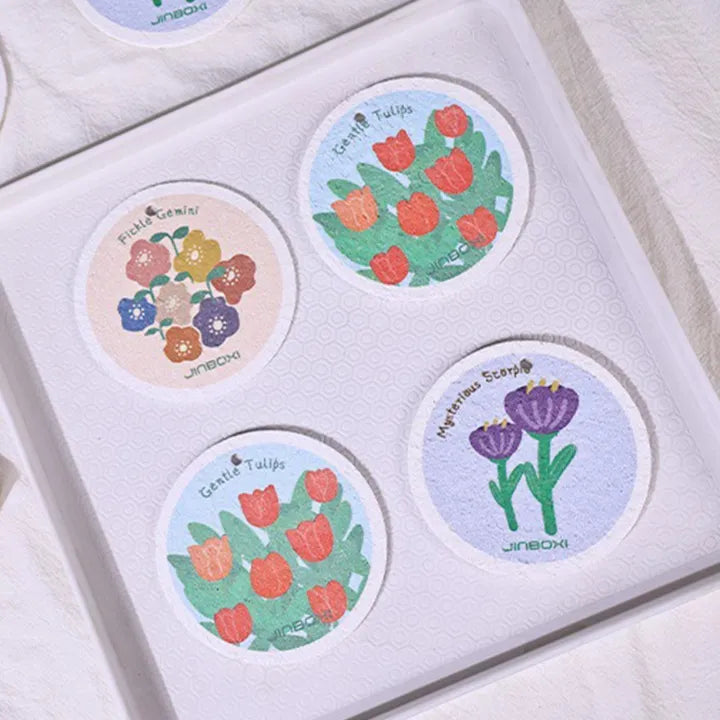 Kitchen Cleaning Non-stick Wood Pulp Sponge Wipe