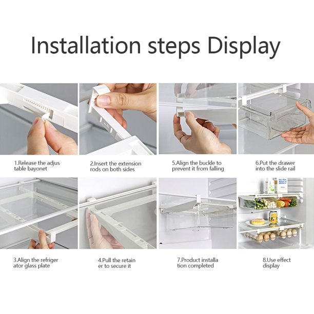 Refrigerator Drawer Transparent Organizer Rack