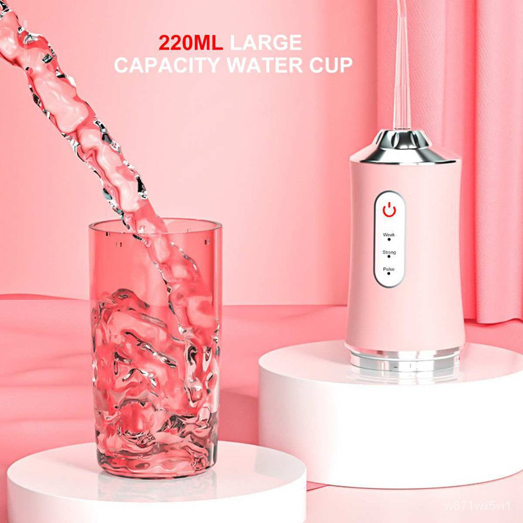 مضخة ماء للفم قابلة للشحن بسعة 220 مل وتحتوي على 3 أوضاع تنظيف