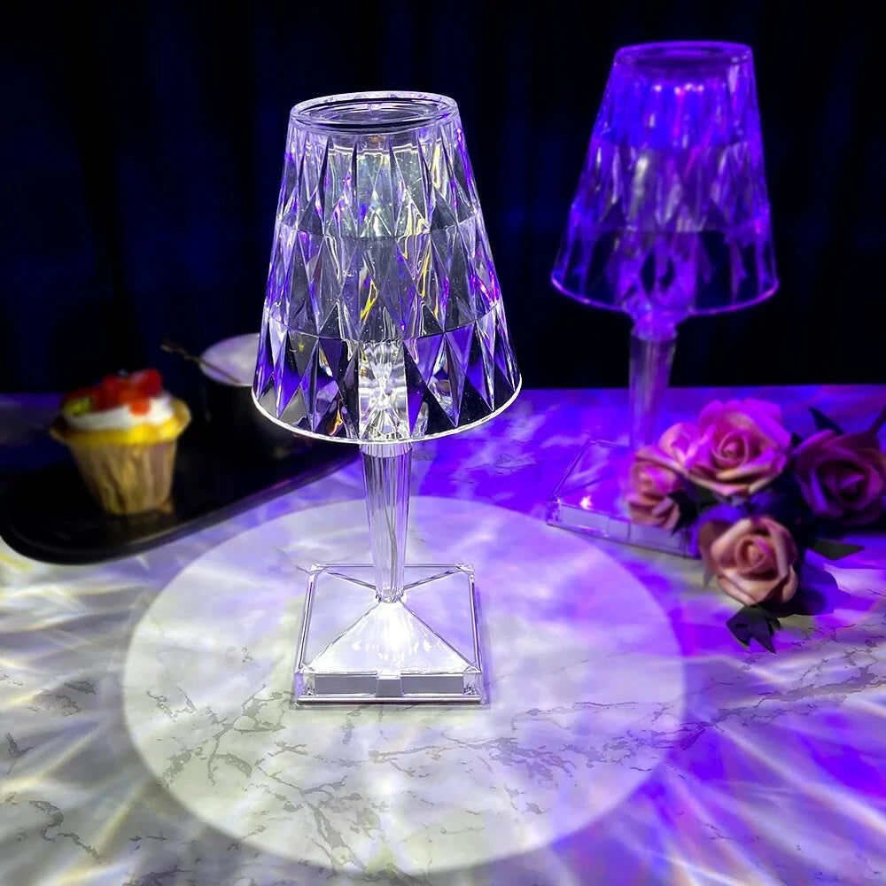 16 Colours Diamond Crystal Table Lamp USB with Remote Acrylic Bedside Table Lamp